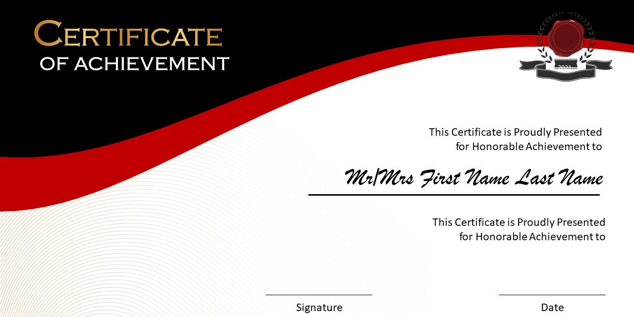 Download Certificate of Achievement PowerPoint Template - Download For Powerpoint Certificate Templates Free Download